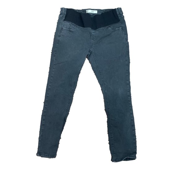 Topshop Moto Maternity Jamie Jeans Womens Size 12 Skinny Inseam 25 Gray Stretch - Picture 1 of 7